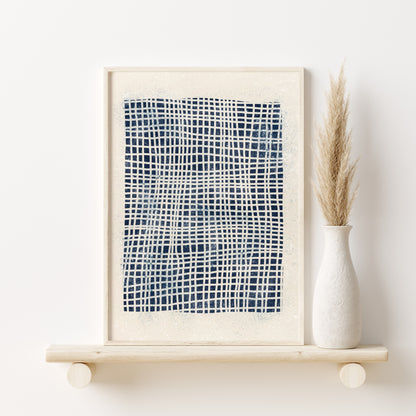 Printed Navy Blue Abstract Wall Art Set