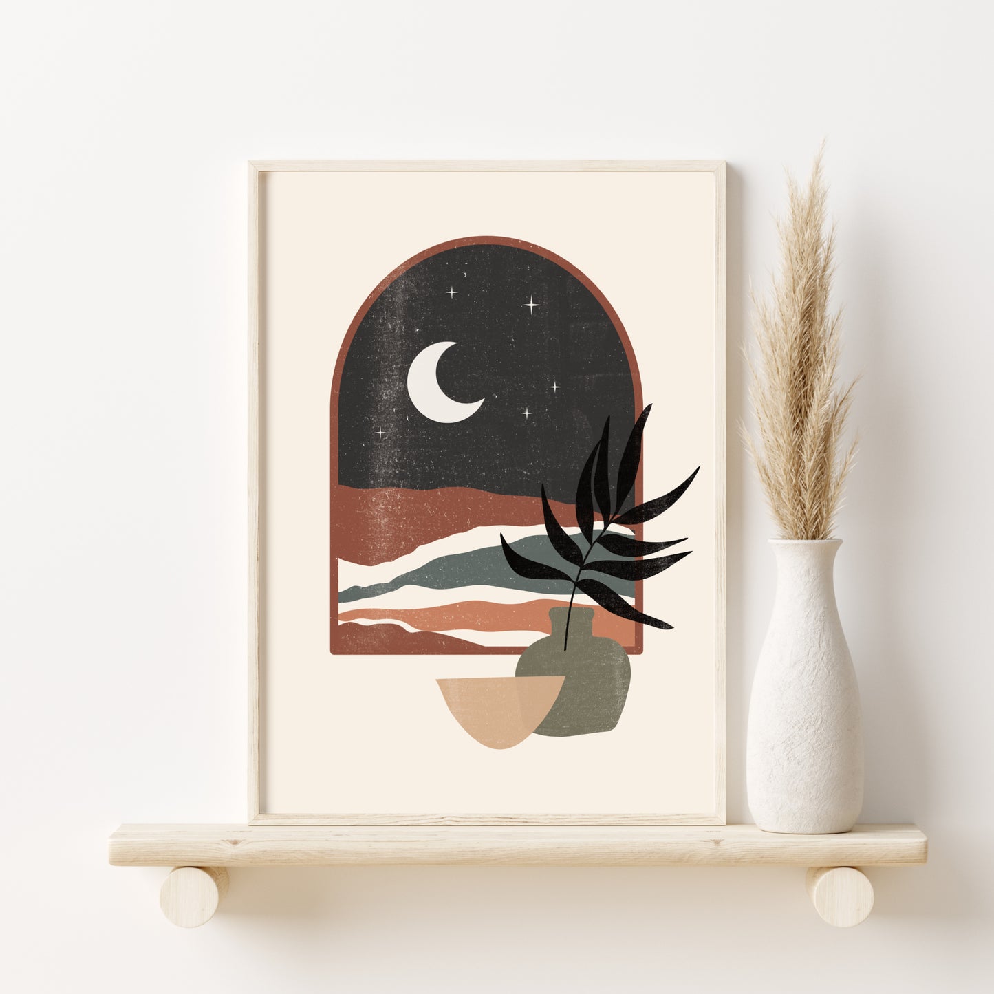 Printed Art Mid Century Modern Plants Gallery Art Set