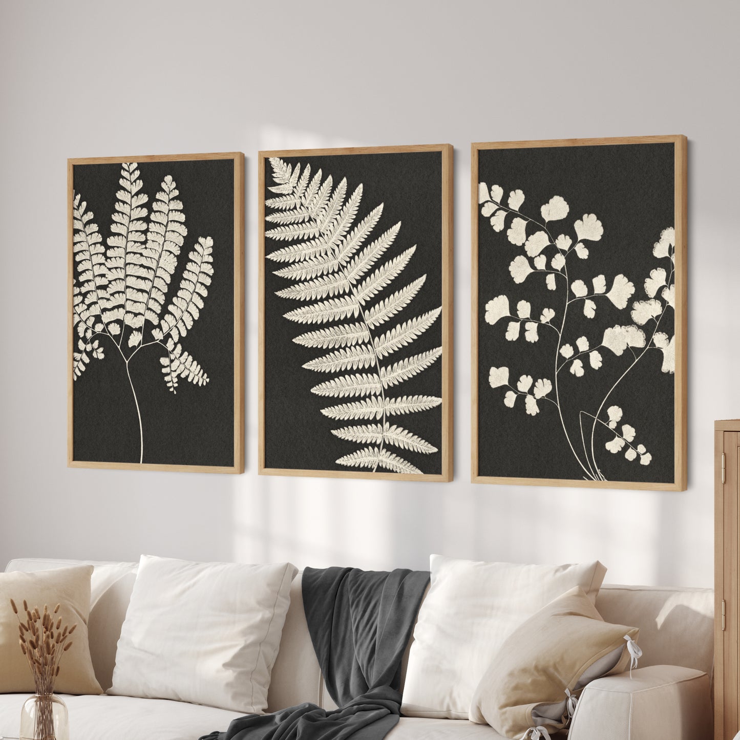 Printable Neutral Fern Wall Art Set of 3