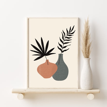 Printed Art Mid Century Modern Plants Gallery Art Set