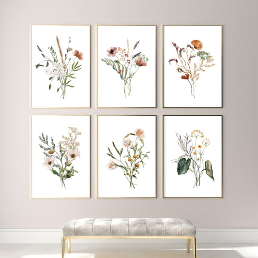 Printable Watercolor Botanical Set of 6