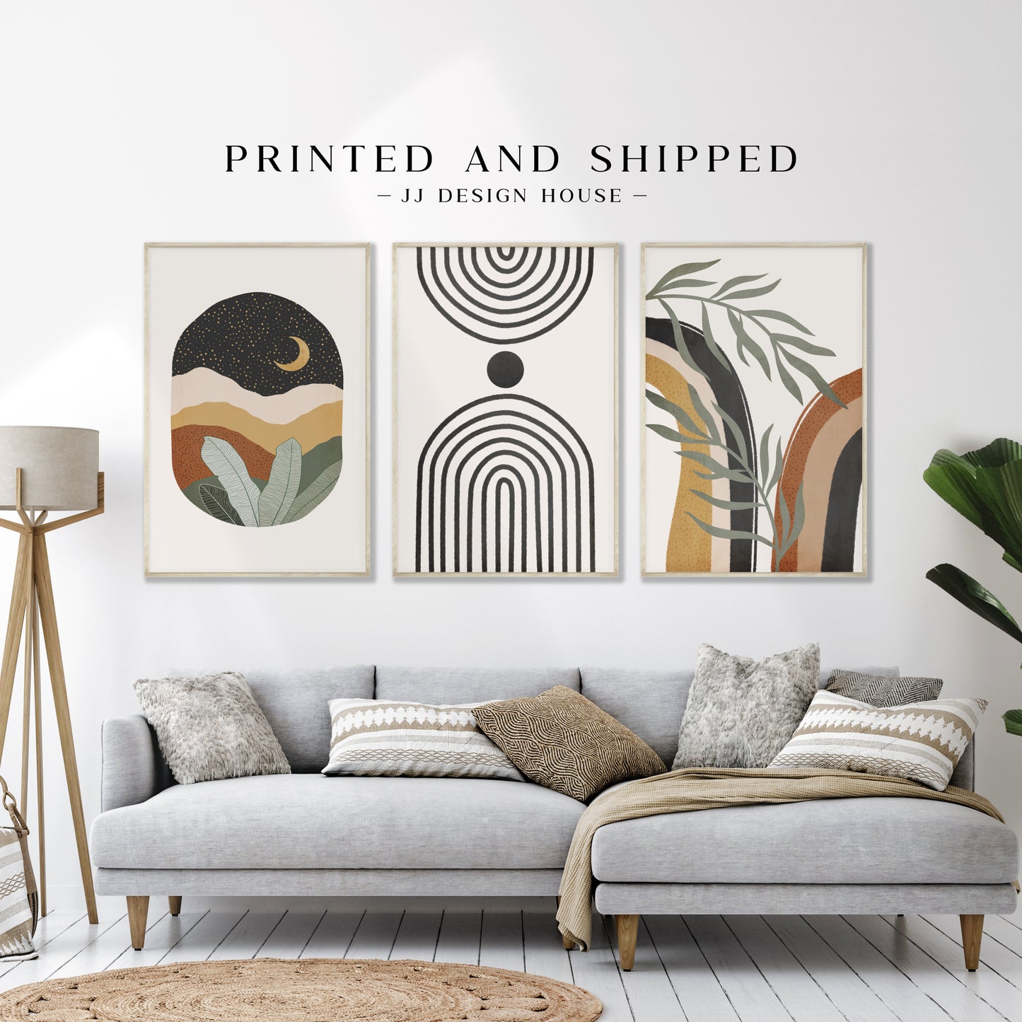 Printed Boho Wall Art Set of 3