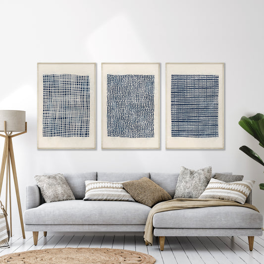 Printable Navy Blue Abstract Print Set