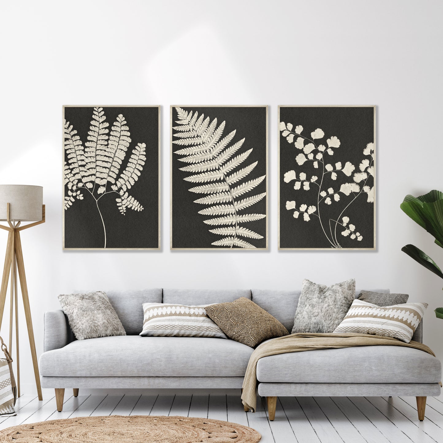 Printable Neutral Fern Wall Art Set of 3