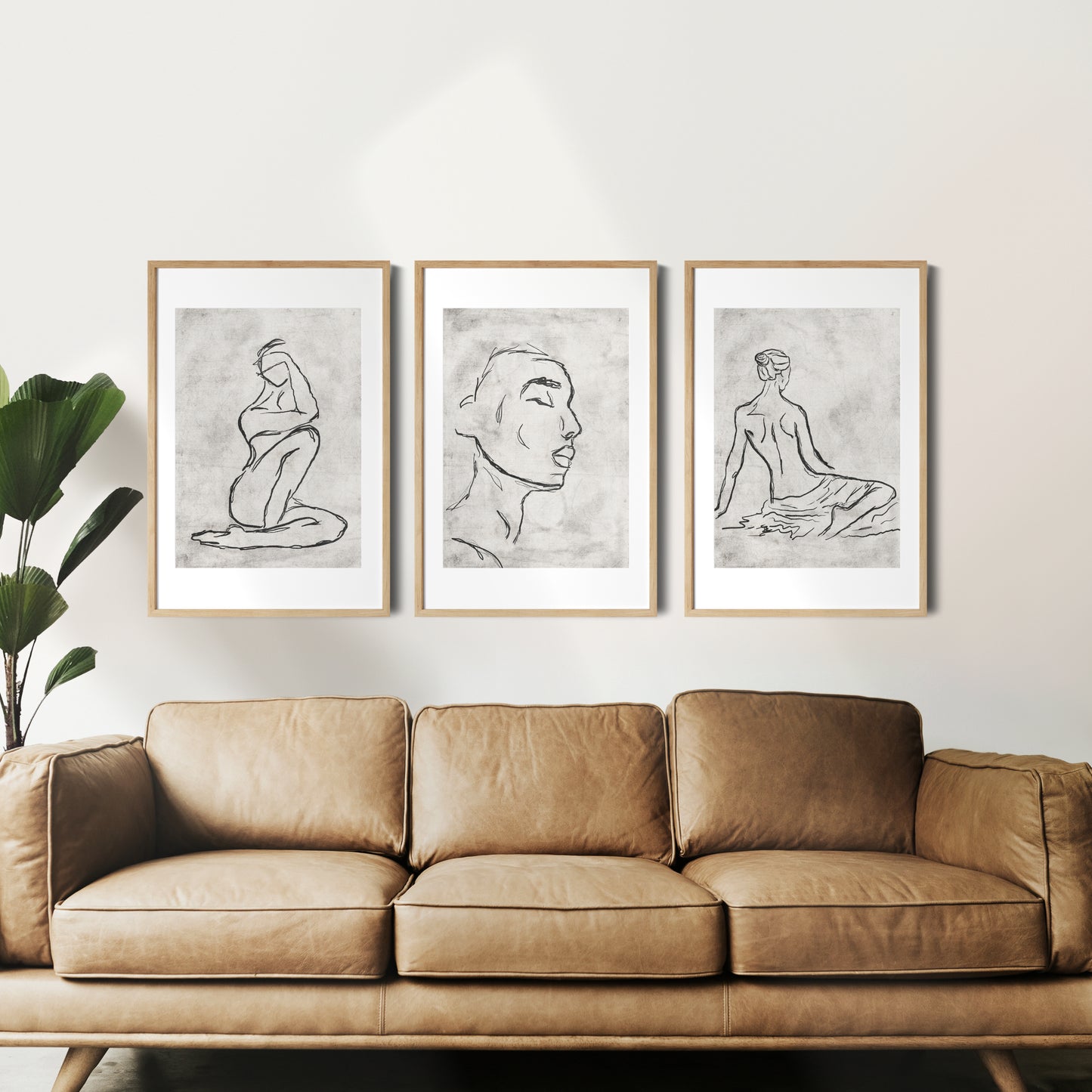 Printable Abstract Woman Sketch Set of 3