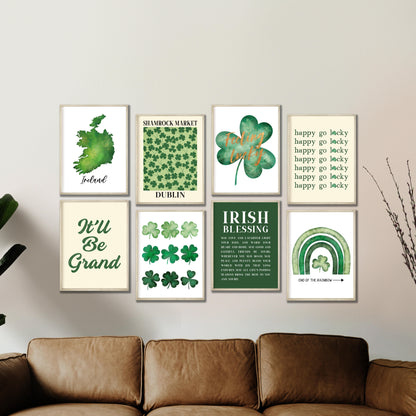 Printed Art St Patrick's Day Wall Art Gallery Set of 8