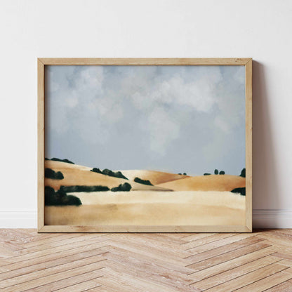 Printable Minimalist Landscape Wall Art Meadow Art Print