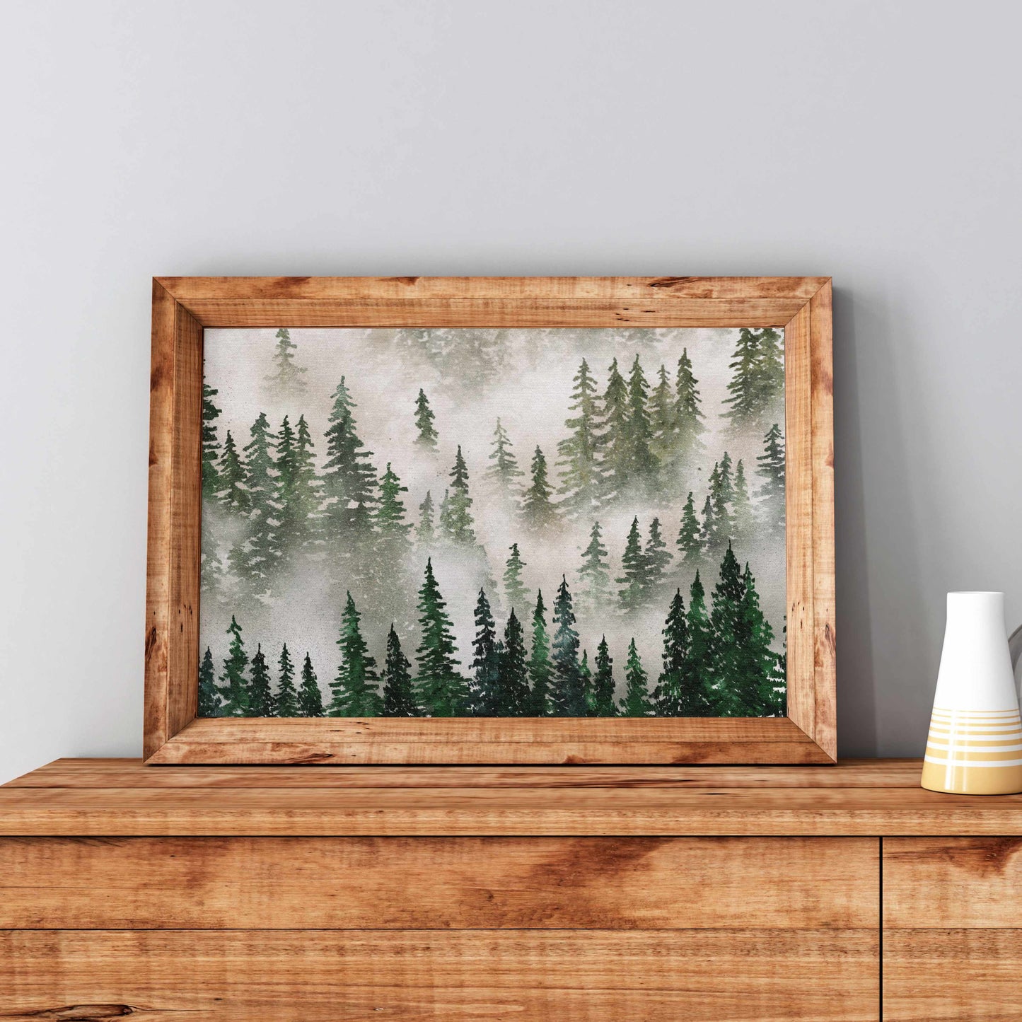 Printable Green Forest Landscape Wall Art