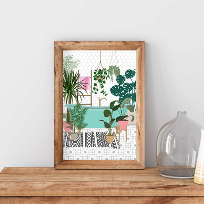 Printed Plant Lovers Bathroom Botanical Wall Art