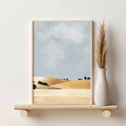 Printed Minimalist Meadow Wall Art Set of 3 Prints