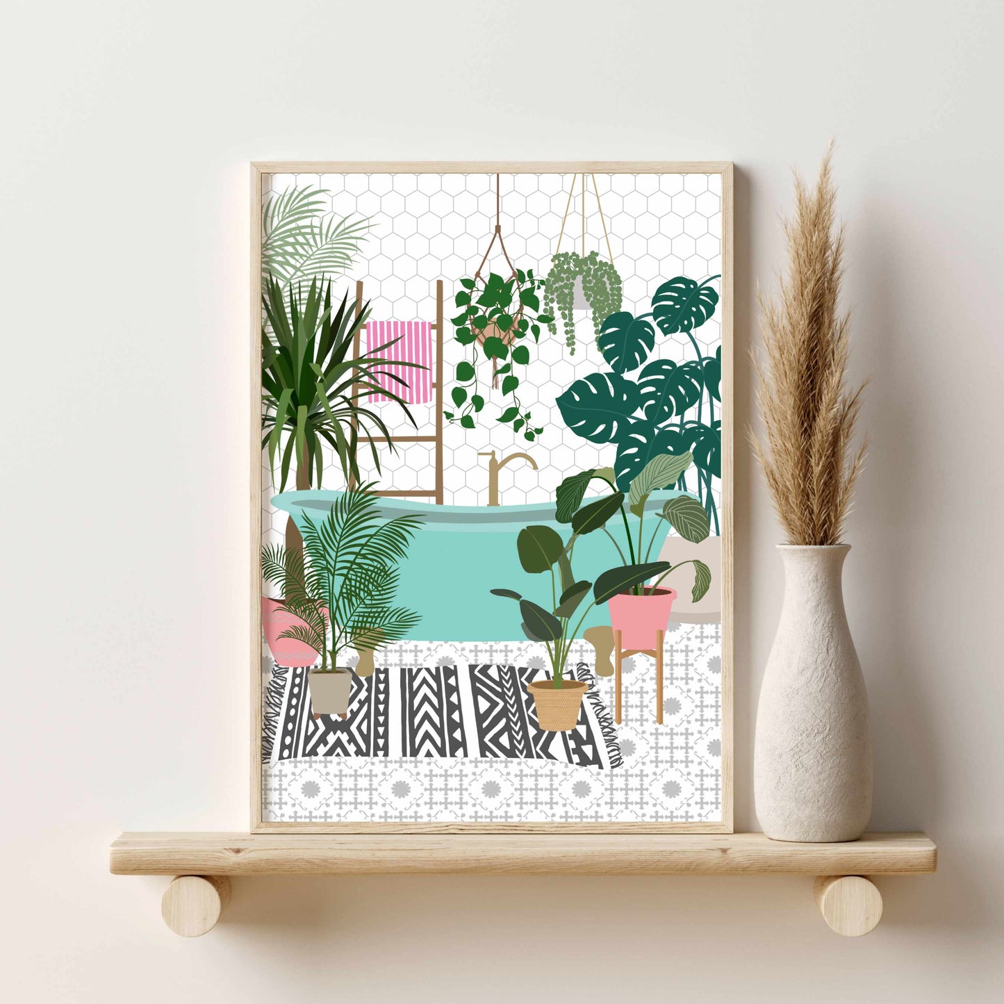 Printed Plant Lovers Bathroom Botanical Wall Art