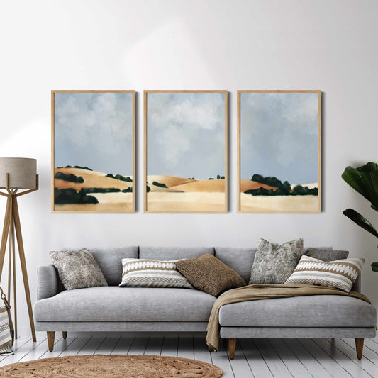 Printable Minimalist Meadow Wall Art Set of 3