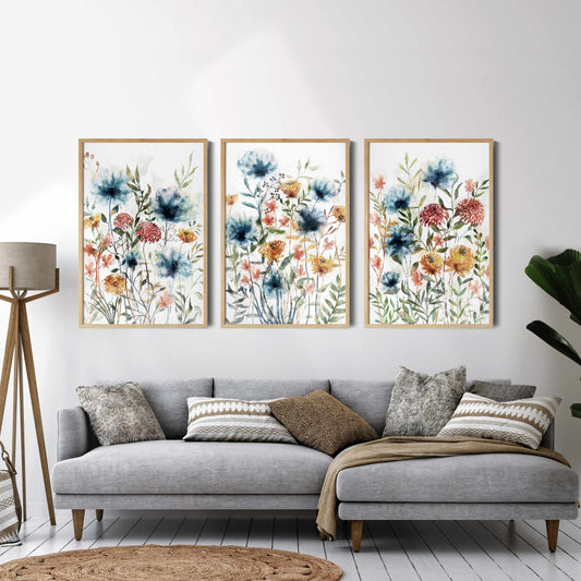 Printable Watercolor Wildflowers Set of 3