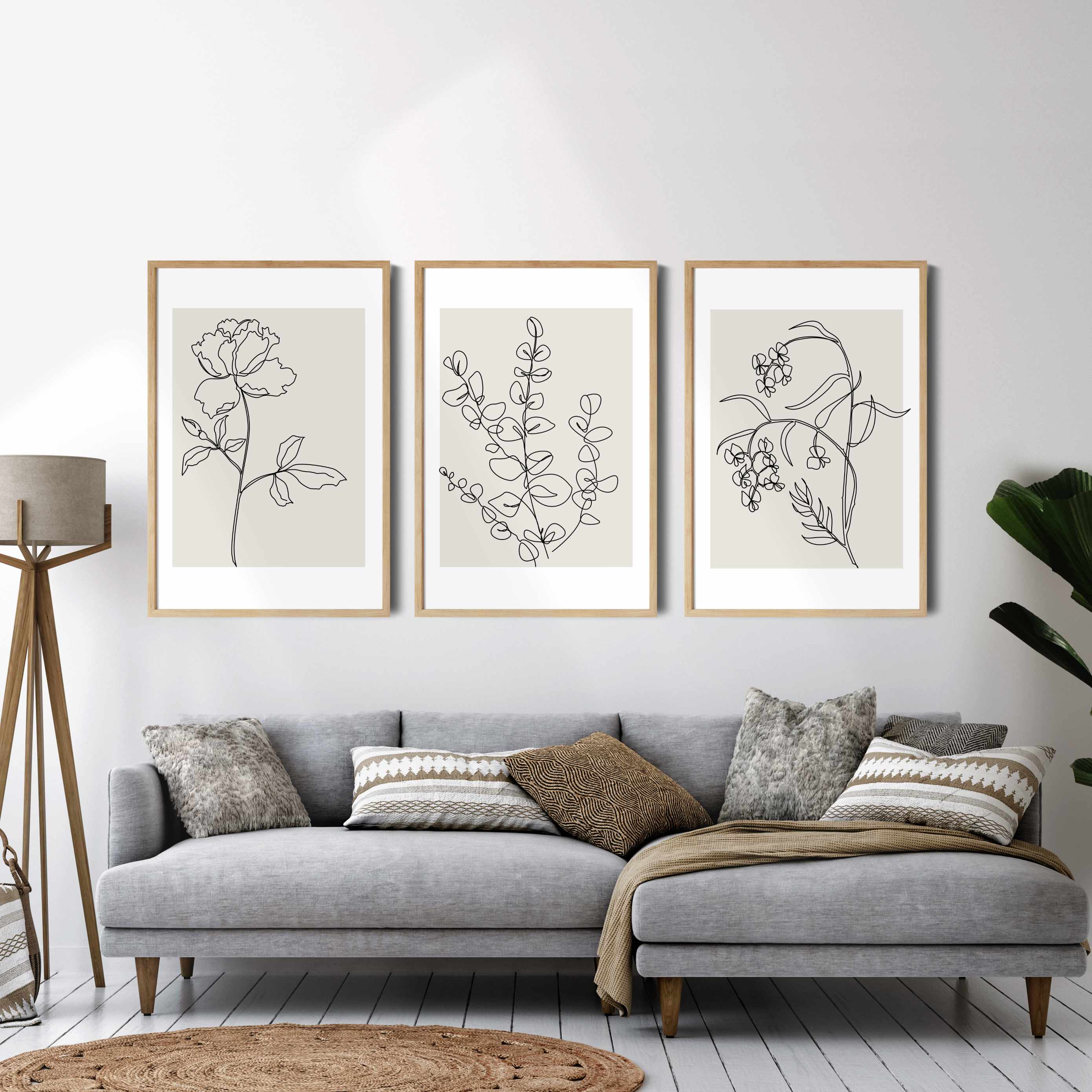 Printable Abstract Botanical Neutral Wall Art Set of 3 – JJ Design House