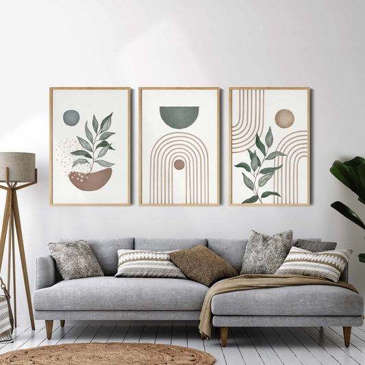 Printable Sage Green Mid Century Modern Wall Art Set of 3