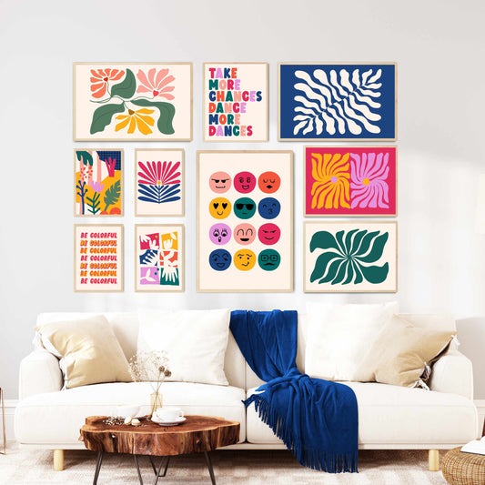 Printable Maximalist Wall Art Eclectic Gallery Wall Colorful Prints Set of 10