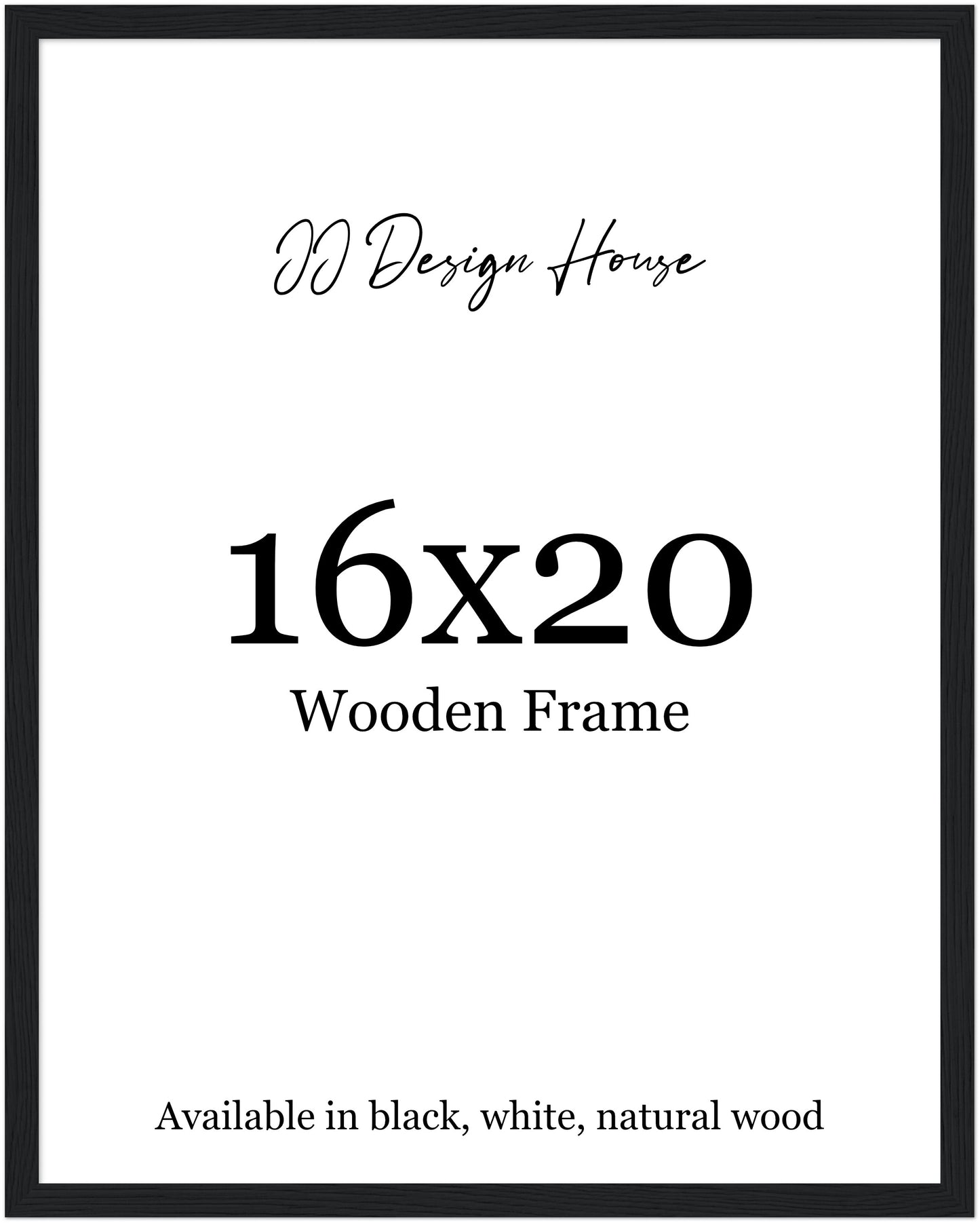 16x20 Inch Individual Black, White, or Natural Wood Color Wooden Frame