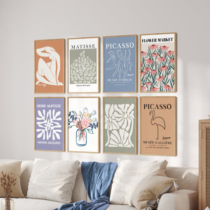Printed Art Matisse and Picasso Inspired Gallery Wall Set of 8