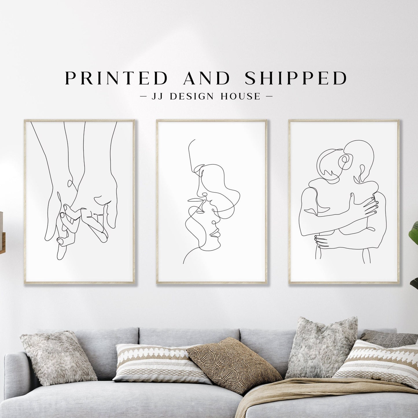 Printed Art, Minimalist Wall Art, Line Art Print Set, Bedroom Wall Art