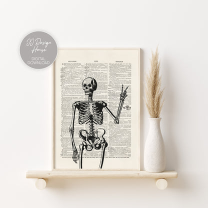 Printable Vintage Halloween Decor Set of 6 Prints, DIY Halloween Decor