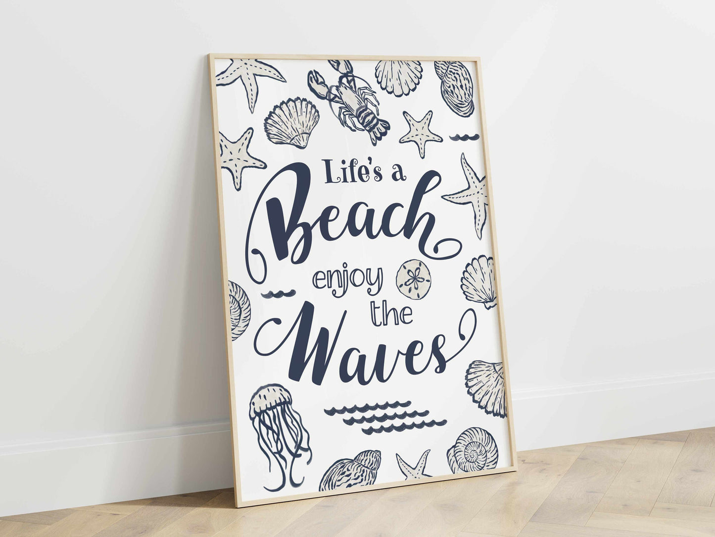 Printable Beach House Decor Coastal Wall Art Quote - Life's a Beach Print