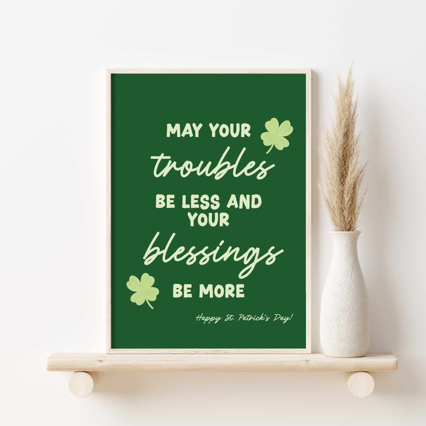 Printed St Patrick's Day Quote Poster