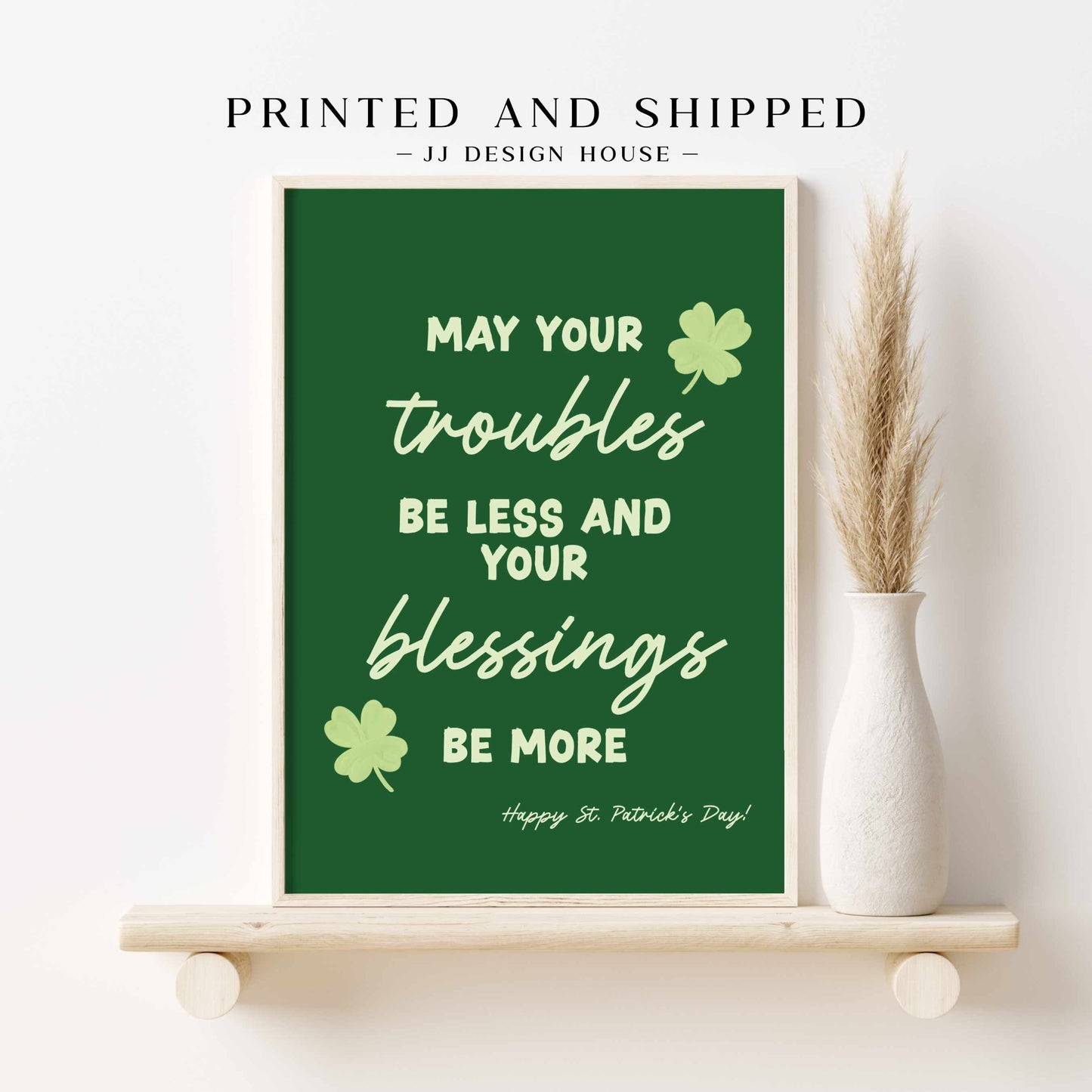 Printed St Patrick's Day Quote Poster