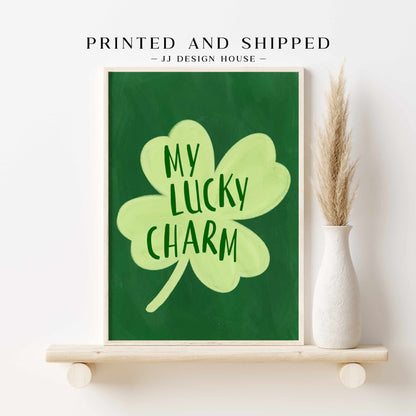 Printed My Lucky Charm Wall Art Green Decor