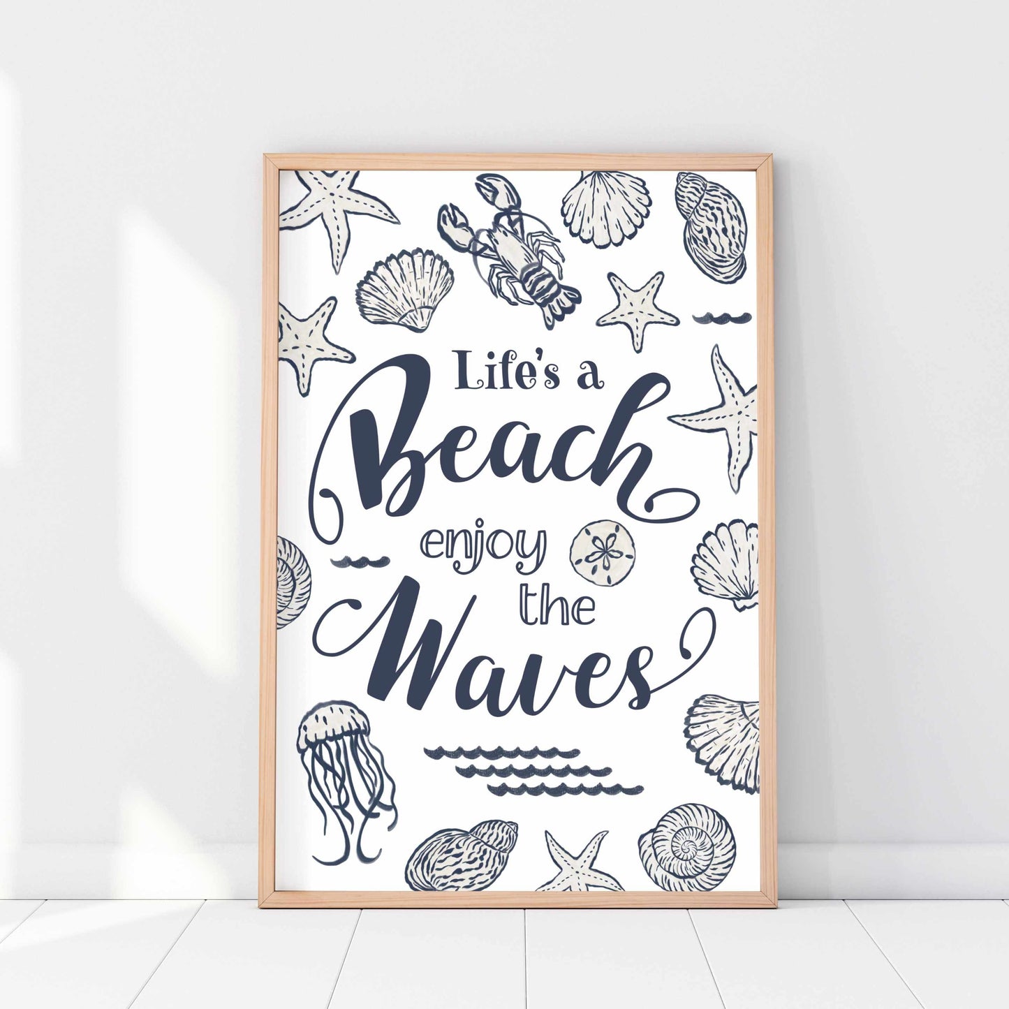 Printable Beach House Decor Coastal Wall Art Quote - Life's a Beach Print