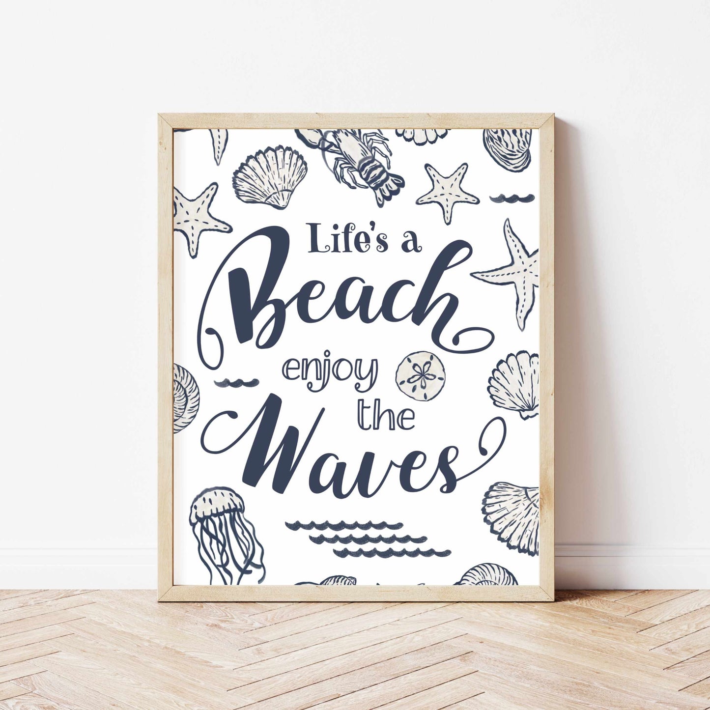 Printable Beach House Decor Coastal Wall Art Quote - Life's a Beach Print