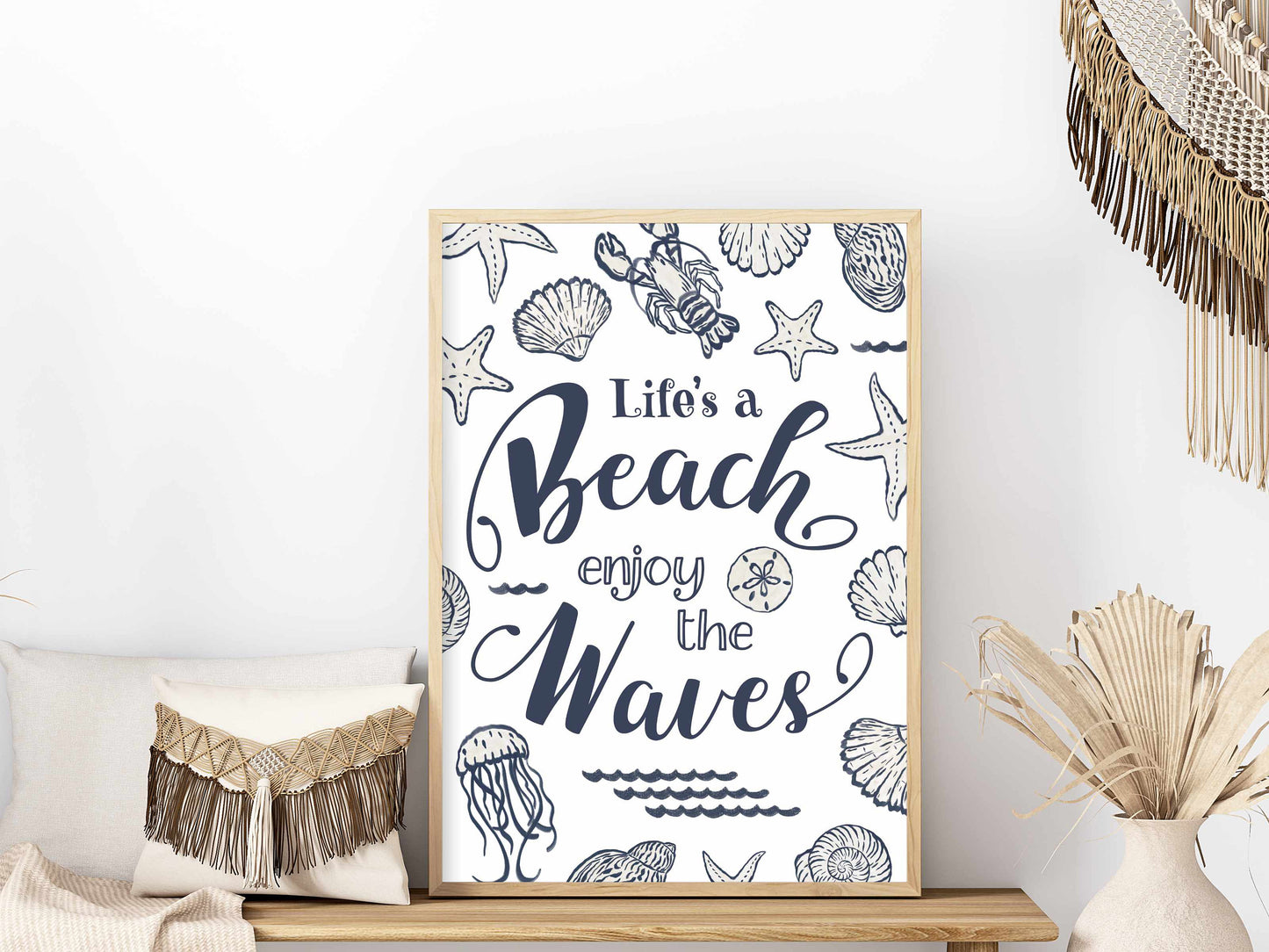 Printable Beach House Decor Coastal Wall Art Quote - Life's a Beach Print