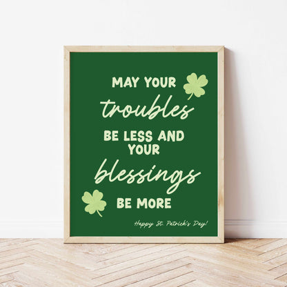 Printed St Patrick's Day Quote Poster