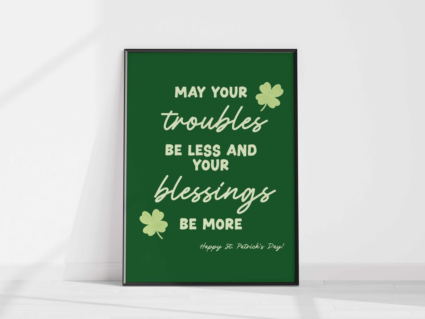 Printed St Patrick's Day Quote Poster