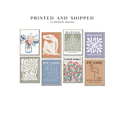 Printed Art Matisse and Picasso Inspired Gallery Wall Set of 8