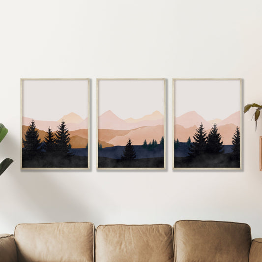 Printed Art Mountain Landscape Art Set