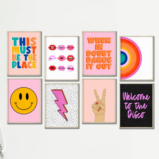 Retro Pink Gallery Wall Set