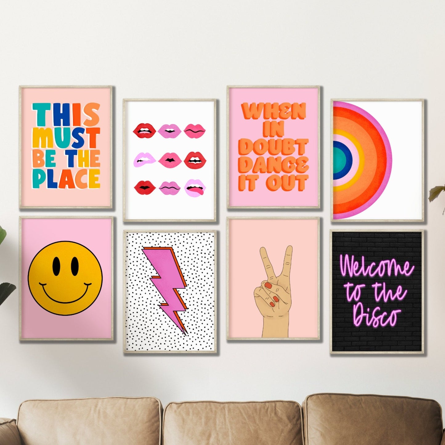 Retro Pink Gallery Wall Set